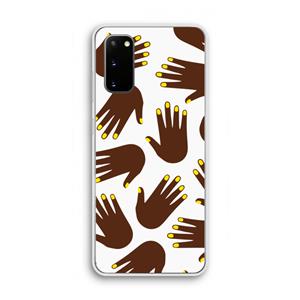 CaseCompany Hands dark: Samsung Galaxy S20 Transparant Hoesje