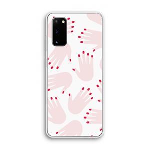 CaseCompany Hands pink: Samsung Galaxy S20 Transparant Hoesje