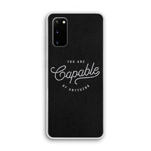 CaseCompany Capable: Samsung Galaxy S20 Transparant Hoesje