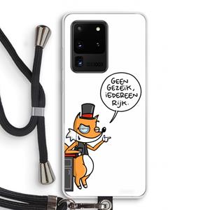 CaseCompany Geen Gezeik: Samsung Galaxy S20 Ultra Transparant Hoesje met koord
