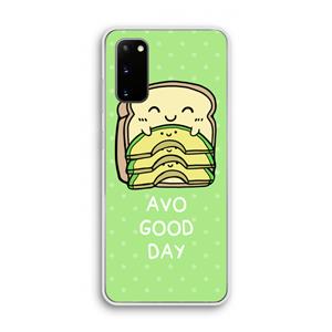 CaseCompany Avo Good Day: Samsung Galaxy S20 Transparant Hoesje