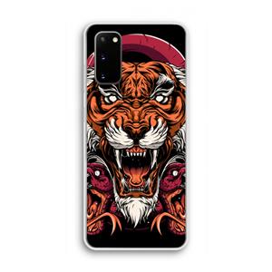 CaseCompany Tiger and Rattlesnakes: Samsung Galaxy S20 Transparant Hoesje