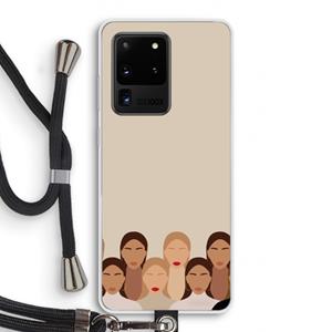 CaseCompany Girls girls girls: Samsung Galaxy S20 Ultra Transparant Hoesje met koord