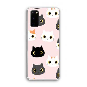 CaseCompany Katten: Samsung Galaxy S20 Transparant Hoesje