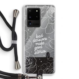 CaseCompany Good stories: Samsung Galaxy S20 Ultra Transparant Hoesje met koord