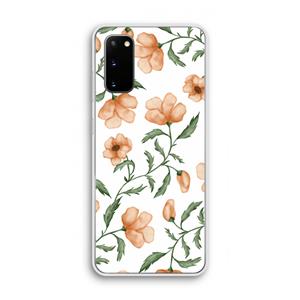CaseCompany Peachy flowers: Samsung Galaxy S20 Transparant Hoesje