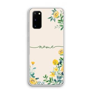 CaseCompany Gele bloemen: Samsung Galaxy S20 Transparant Hoesje