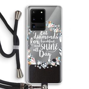 CaseCompany Diamonds: Samsung Galaxy S20 Ultra Transparant Hoesje met koord