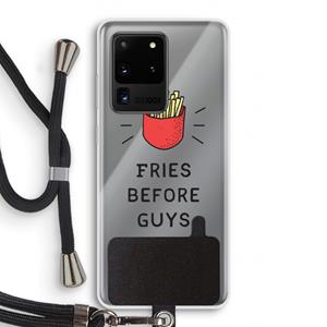 CaseCompany Fries before guys: Samsung Galaxy S20 Ultra Transparant Hoesje met koord