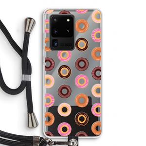 CaseCompany Donuts: Samsung Galaxy S20 Ultra Transparant Hoesje met koord
