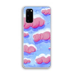 CaseCompany Roze wolken met vogels: Samsung Galaxy S20 Transparant Hoesje