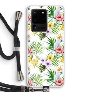CaseCompany Gele kuif: Samsung Galaxy S20 Ultra Transparant Hoesje met koord