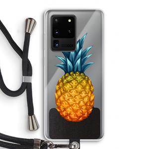 CaseCompany Grote ananas: Samsung Galaxy S20 Ultra Transparant Hoesje met koord