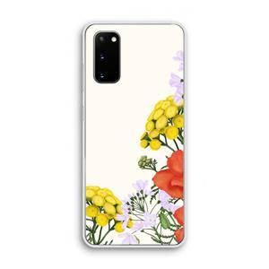 CaseCompany Wilde bloemen: Samsung Galaxy S20 Transparant Hoesje