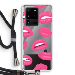 CaseCompany Bite my lip: Samsung Galaxy S20 Ultra Transparant Hoesje met koord