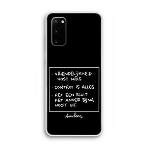 CaseCompany Mijn Motto's: Samsung Galaxy S20 Transparant Hoesje