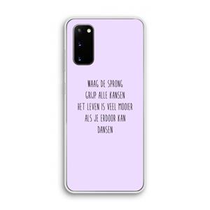 CaseCompany Sprong: Samsung Galaxy S20 Transparant Hoesje
