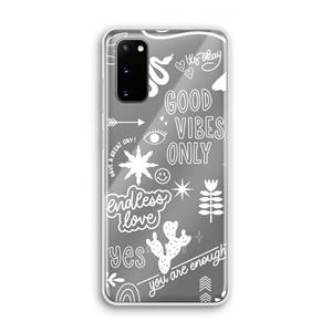 CaseCompany Good vibes: Samsung Galaxy S20 Transparant Hoesje