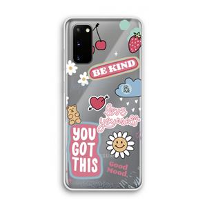 CaseCompany Positivity: Samsung Galaxy S20 Transparant Hoesje