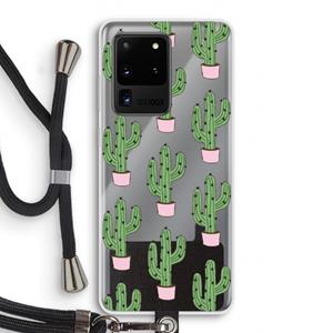 CaseCompany Cactus Lover: Samsung Galaxy S20 Ultra Transparant Hoesje met koord