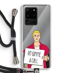CaseCompany Gimme a call: Samsung Galaxy S20 Ultra Transparant Hoesje met koord
