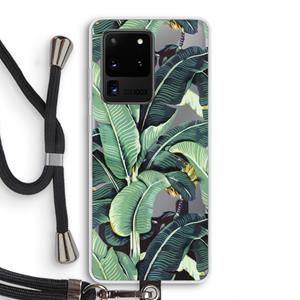 CaseCompany Bananenbladeren: Samsung Galaxy S20 Ultra Transparant Hoesje met koord
