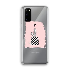 CaseCompany Zwart-wit cactus: Samsung Galaxy S20 Transparant Hoesje
