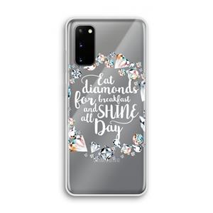 CaseCompany Diamonds: Samsung Galaxy S20 Transparant Hoesje