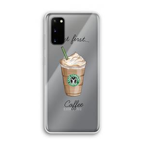 CaseCompany But first coffee: Samsung Galaxy S20 Transparant Hoesje