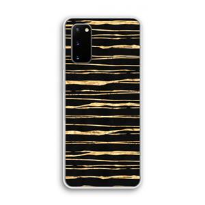 CaseCompany Gouden strepen: Samsung Galaxy S20 Transparant Hoesje