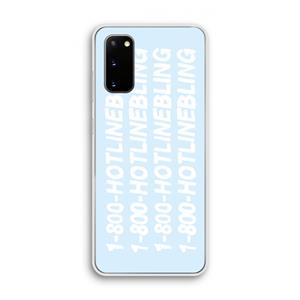 CaseCompany Hotline bling blue: Samsung Galaxy S20 Transparant Hoesje