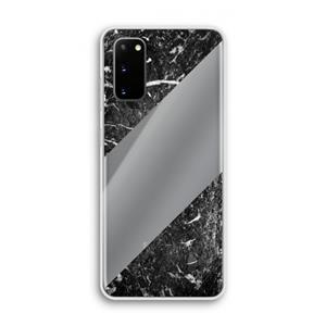 CaseCompany Zwart marmer: Samsung Galaxy S20 Transparant Hoesje
