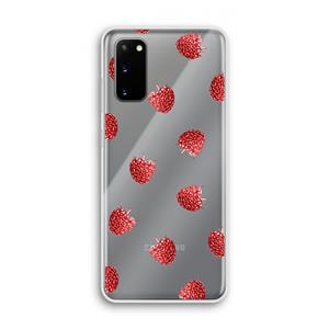 CaseCompany Framboosjes: Samsung Galaxy S20 Transparant Hoesje