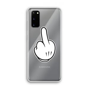 CaseCompany Middle finger white: Samsung Galaxy S20 Transparant Hoesje