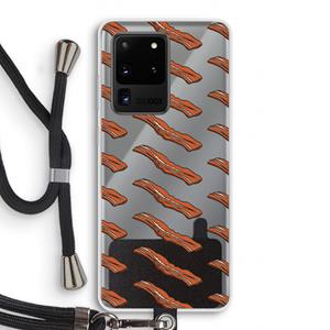 CaseCompany Bacon to my eggs #2: Samsung Galaxy S20 Ultra Transparant Hoesje met koord