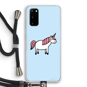 CaseCompany Eenhoorn: Samsung Galaxy S20 Transparant Hoesje met koord