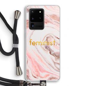 CaseCompany Feminist: Samsung Galaxy S20 Ultra Transparant Hoesje met koord