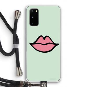CaseCompany Kusje: Samsung Galaxy S20 Transparant Hoesje met koord