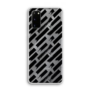 CaseCompany Zwarte vegen: Samsung Galaxy S20 Transparant Hoesje