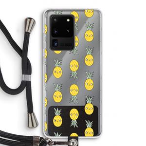 CaseCompany Ananas: Samsung Galaxy S20 Ultra Transparant Hoesje met koord