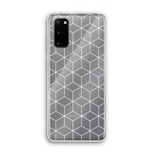 CaseCompany Zwart-witte kubussen: Samsung Galaxy S20 Transparant Hoesje
