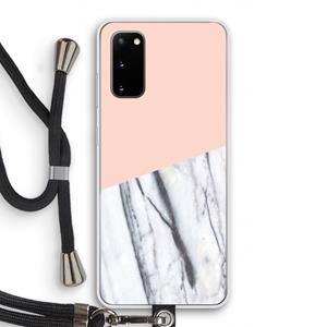 CaseCompany A touch of peach: Samsung Galaxy S20 Transparant Hoesje met koord