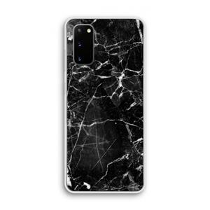 CaseCompany Zwart Marmer 2: Samsung Galaxy S20 Transparant Hoesje