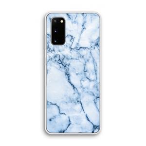 CaseCompany Blauw marmer: Samsung Galaxy S20 Transparant Hoesje