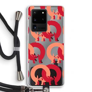CaseCompany Dogs: Samsung Galaxy S20 Ultra Transparant Hoesje met koord
