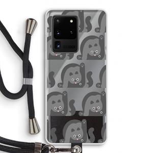 CaseCompany Cats: Samsung Galaxy S20 Ultra Transparant Hoesje met koord