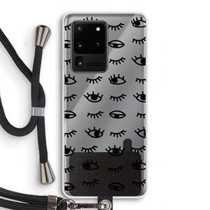 CaseCompany Eye pattern #2: Samsung Galaxy S20 Ultra Transparant Hoesje met koord