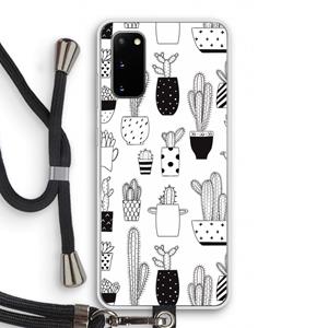 CaseCompany Cactusmotief: Samsung Galaxy S20 Transparant Hoesje met koord