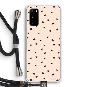 CaseCompany Kleine kattenkopjes: Samsung Galaxy S20 Transparant Hoesje met koord