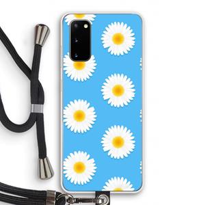 CaseCompany Margrietjes: Samsung Galaxy S20 Transparant Hoesje met koord